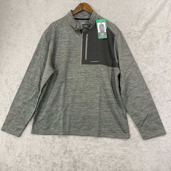 NEW G.H. Bass & Co. Men's XL Mixed Media Gray 1/4 Zip Pullover Sweatshirt - Picture 2 of 8